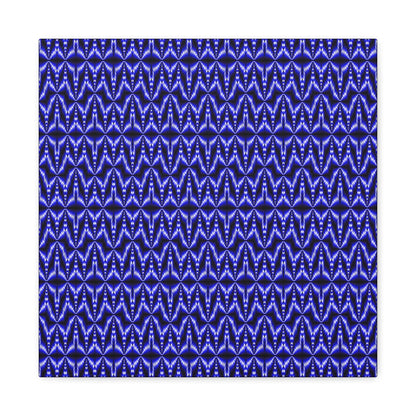 Blue Geometric Pattern Matte Canvas Wall Art — Modern Abstract Stretched Canvas
