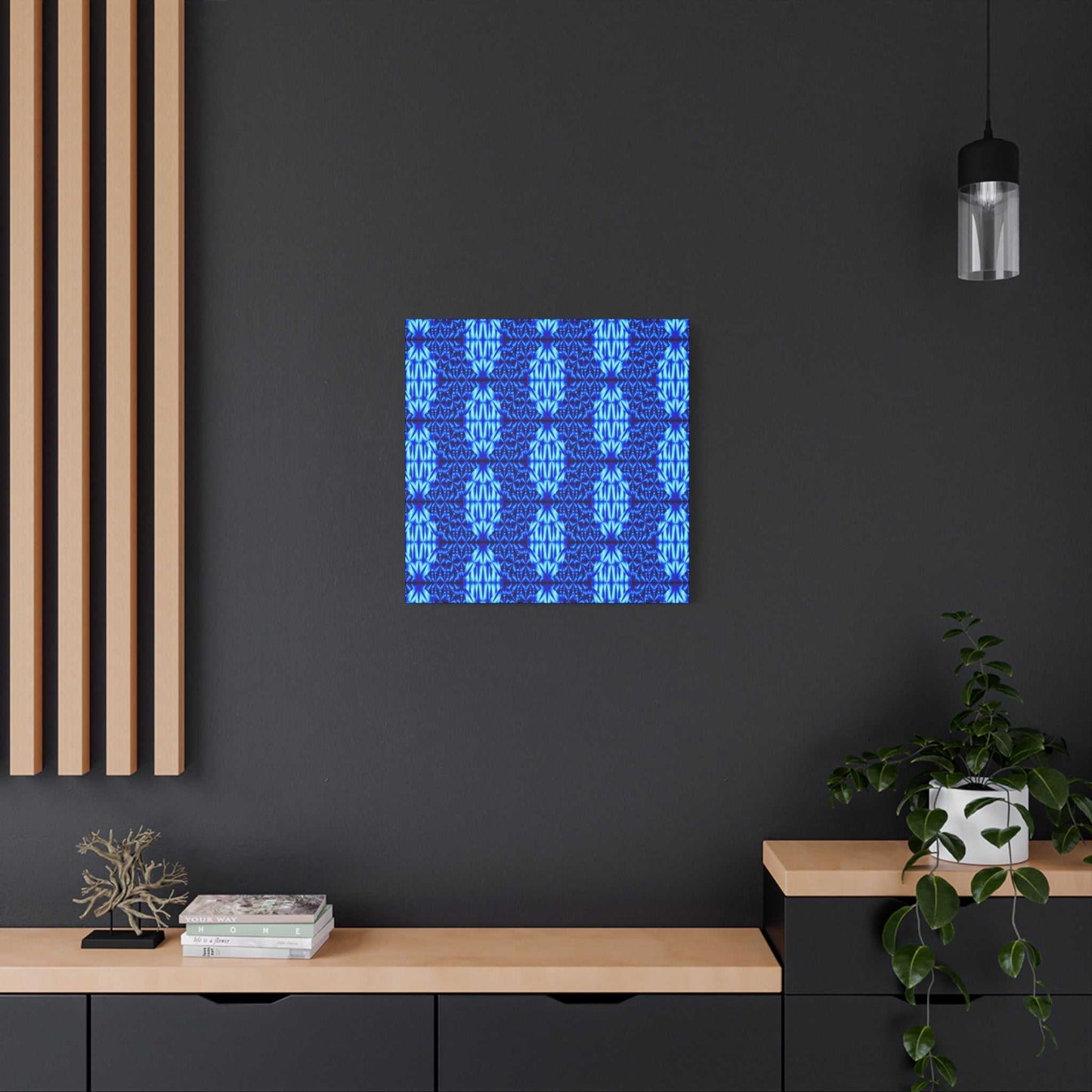 Blue Kaleidoscope Matte Canvas Wall Art