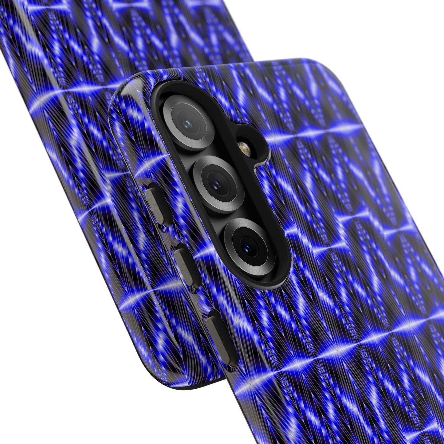 Tough Phone Case — Electric Blue Geometric Pattern (Your name)