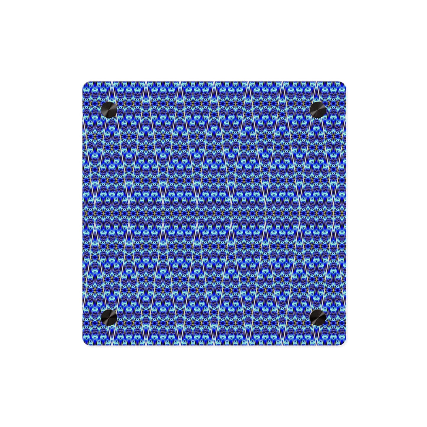 Blue Geometric Acrylic Wall Panel - Modern Abstract Pattern Art