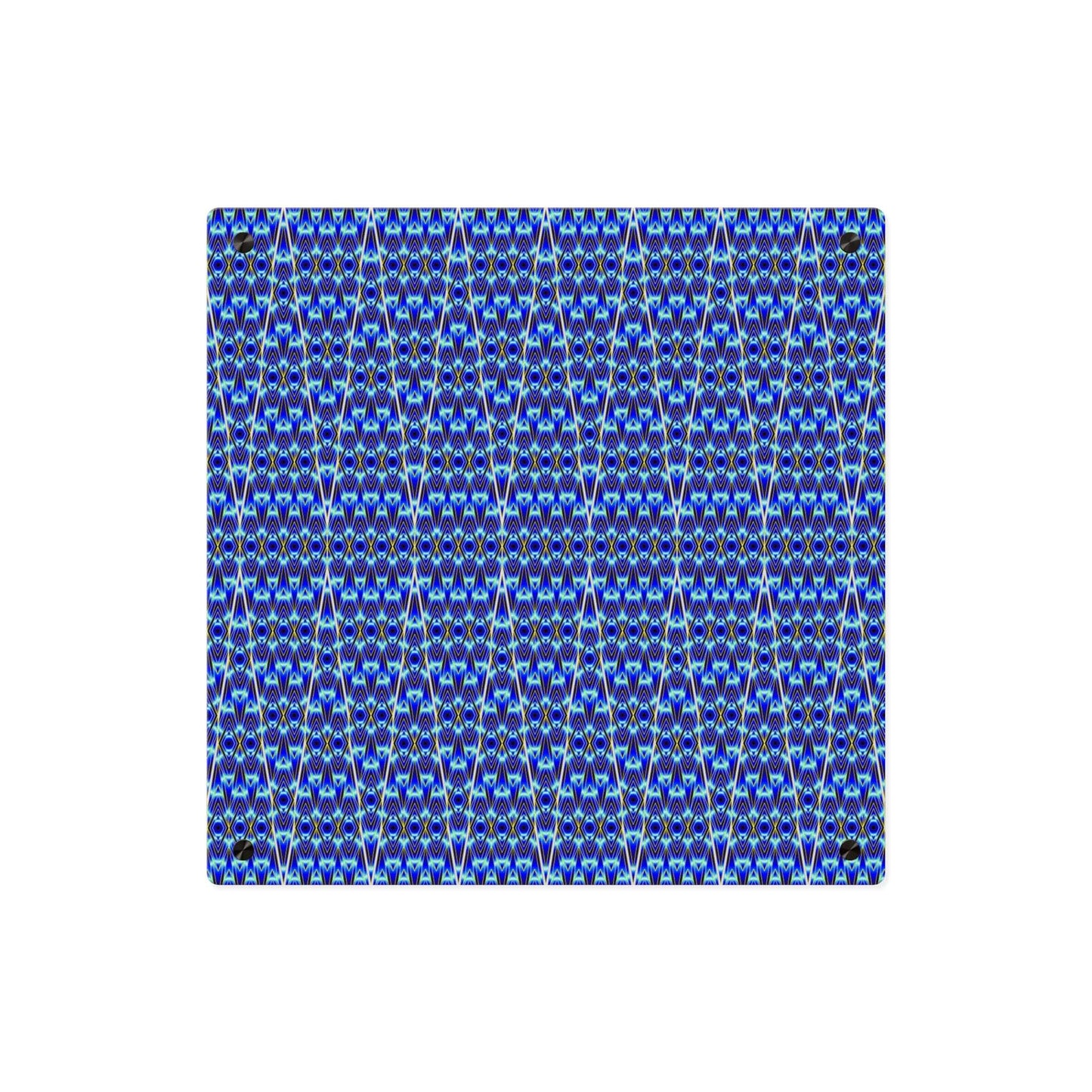 Blue Geometric Acrylic Wall Panel - Modern Abstract Pattern Art