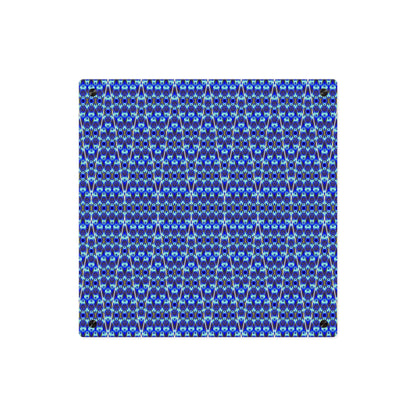 Blue Geometric Acrylic Wall Panel - Modern Abstract Pattern Art