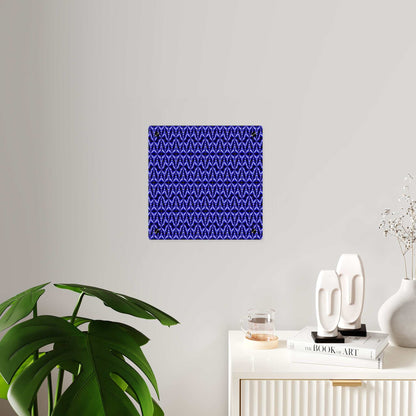 Blue Geometric Pattern Acrylic Wall Art Panel