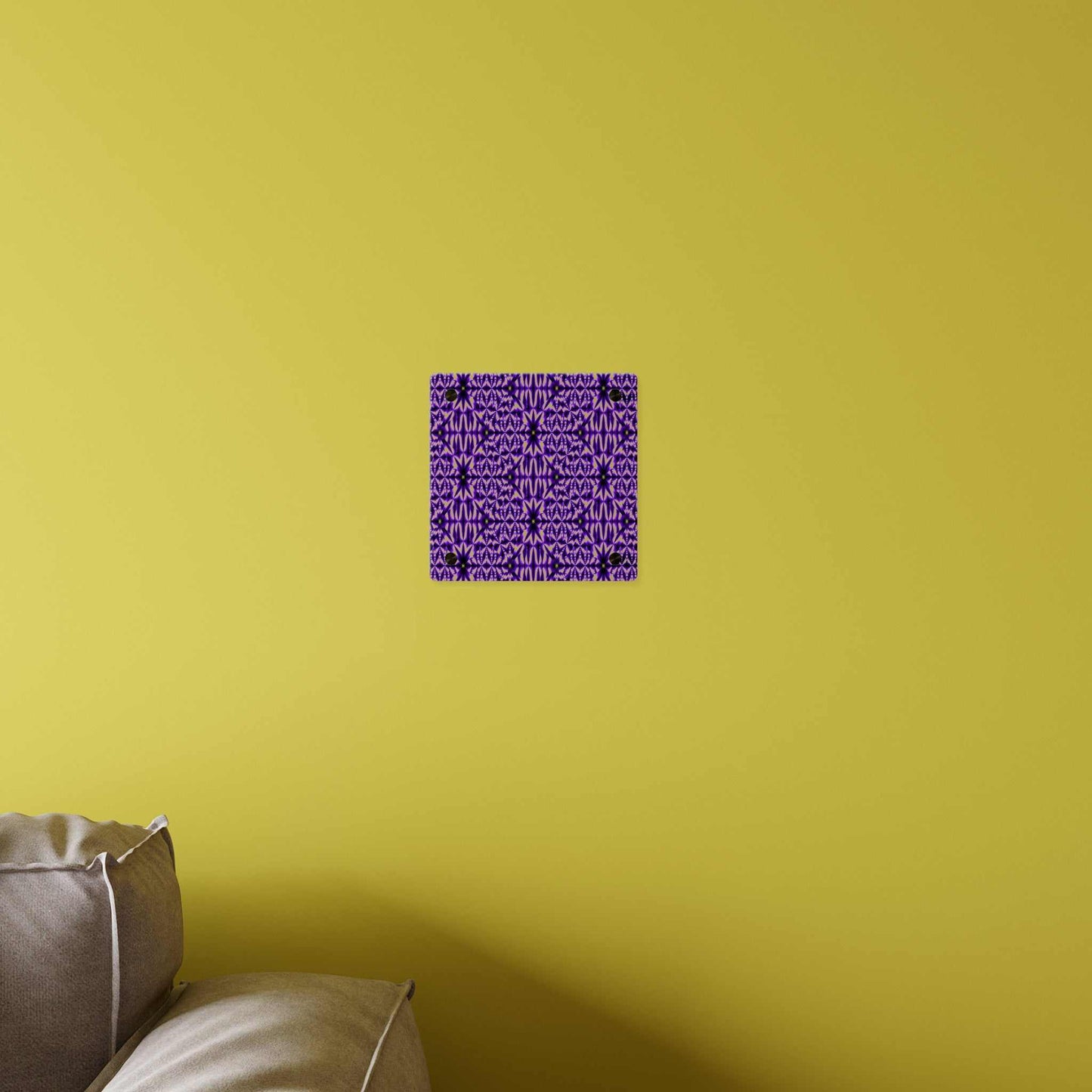 Purple Kaleidoscope Acrylic Wall Panel — Geometric Abstract Home Decor