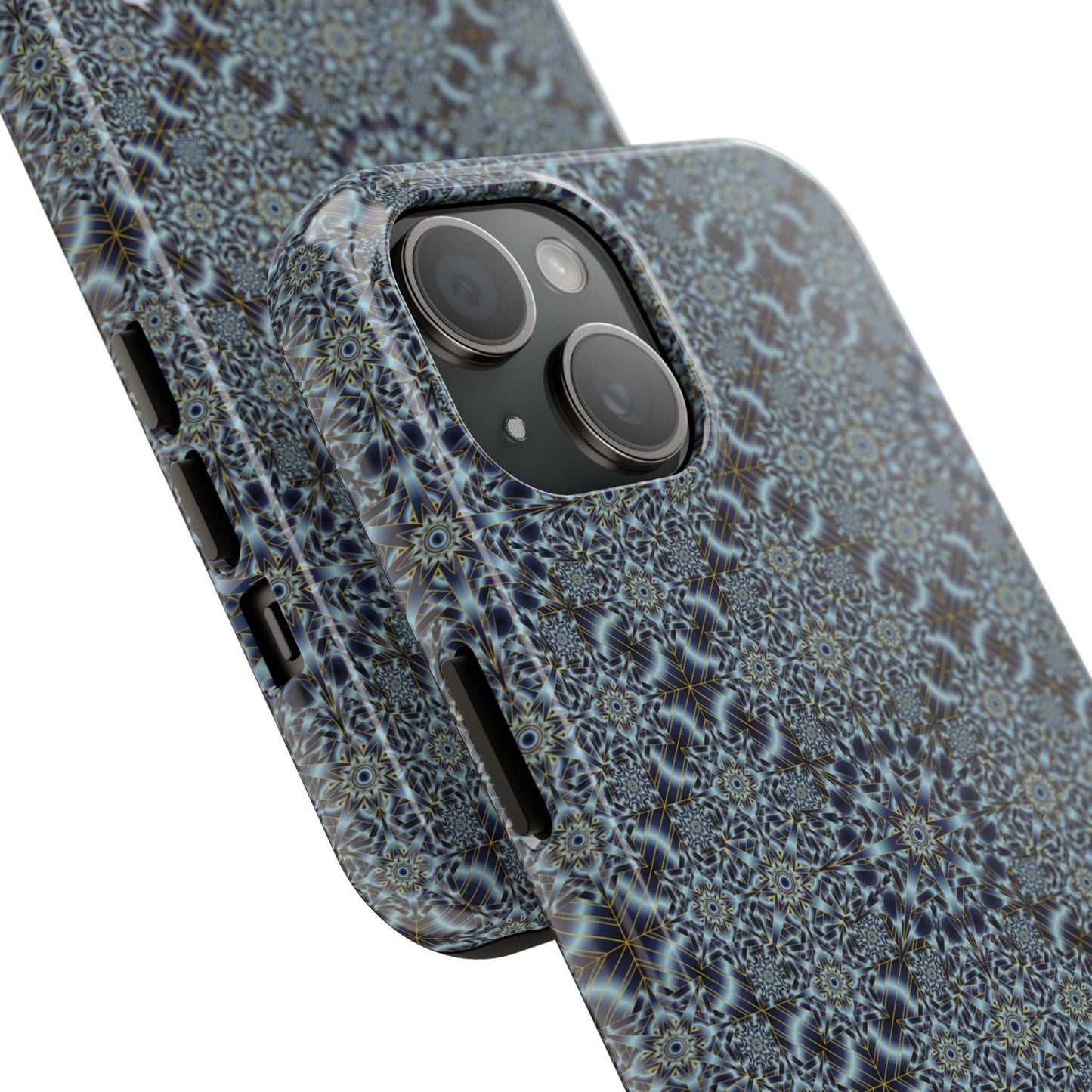 Protective Phone Case — Blue Mosaic Mandala Pattern