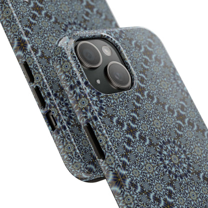 Protective Phone Case — Blue Mosaic Mandala Pattern