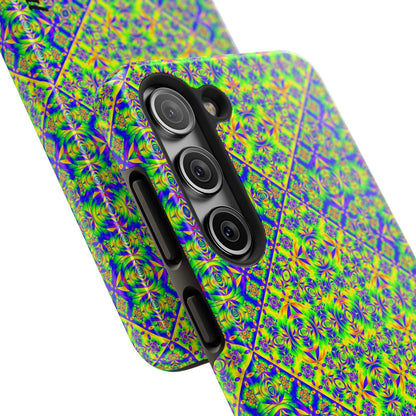 Vibrant Kaleidoscope Tough Phone Case — Neon Geometric Protective Cover