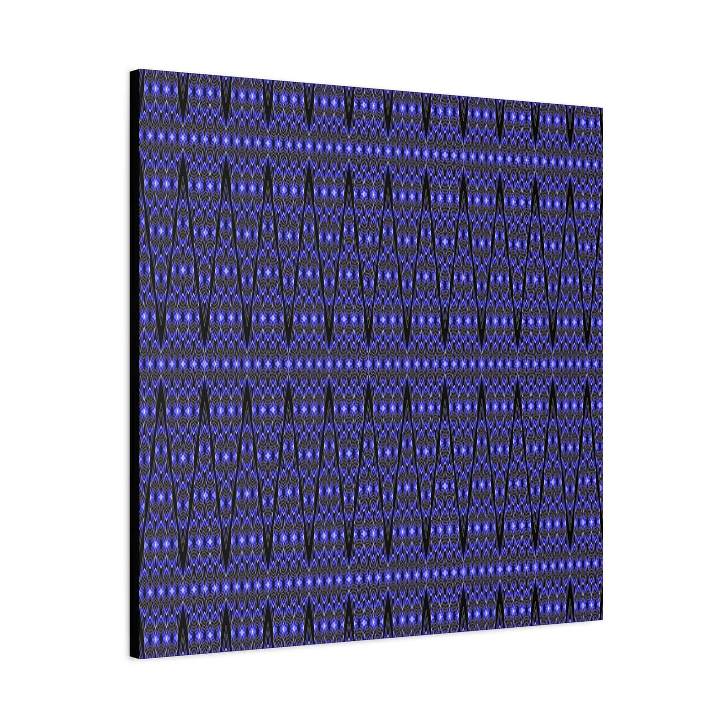 Blue Geometric Pattern Matte Canvas Print — Stretched Wall Art