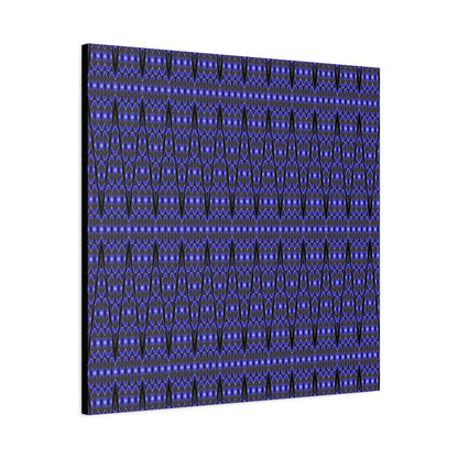 Blue Geometric Pattern Matte Canvas Print — Stretched Wall Art