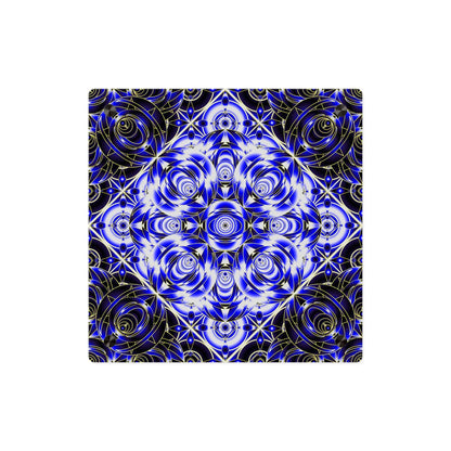 Acrylic Wall Art Panel — Blue Gold Kaleidoscope Geometric Design