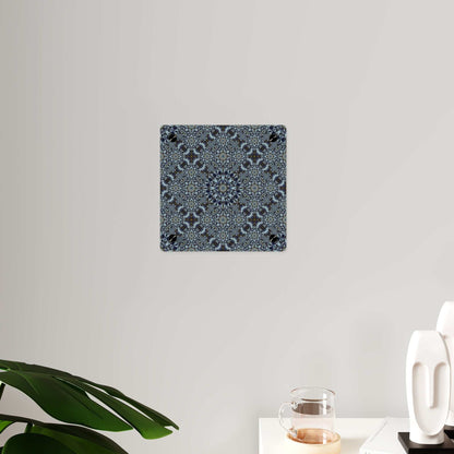 Acrylic Wall Art Panel — Blue Kaleidoscope Geometric Pattern