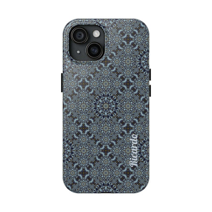 Protective Phone Case — Blue Mosaic Mandala Pattern