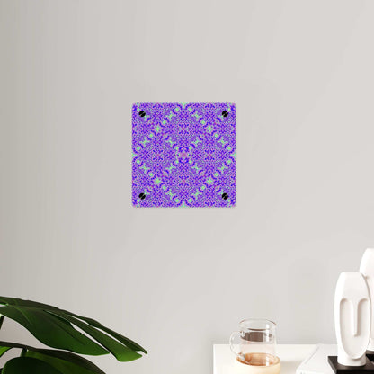 Psychedelic Kaleidoscope Acrylic Wall Art Panel — Vibrant Purple & Neon Green Geometric Decor
