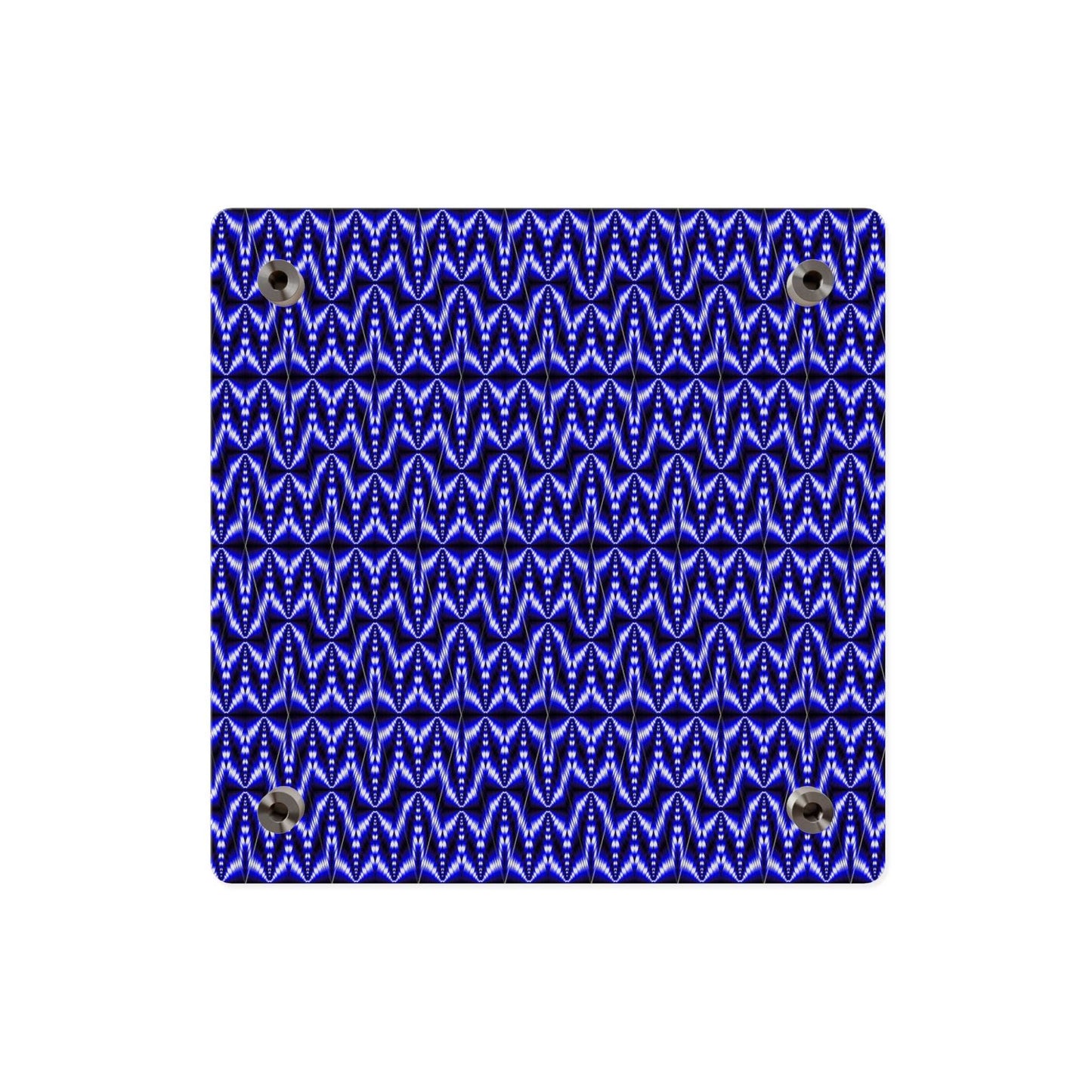 Blue Geometric Pattern Acrylic Wall Art Panel