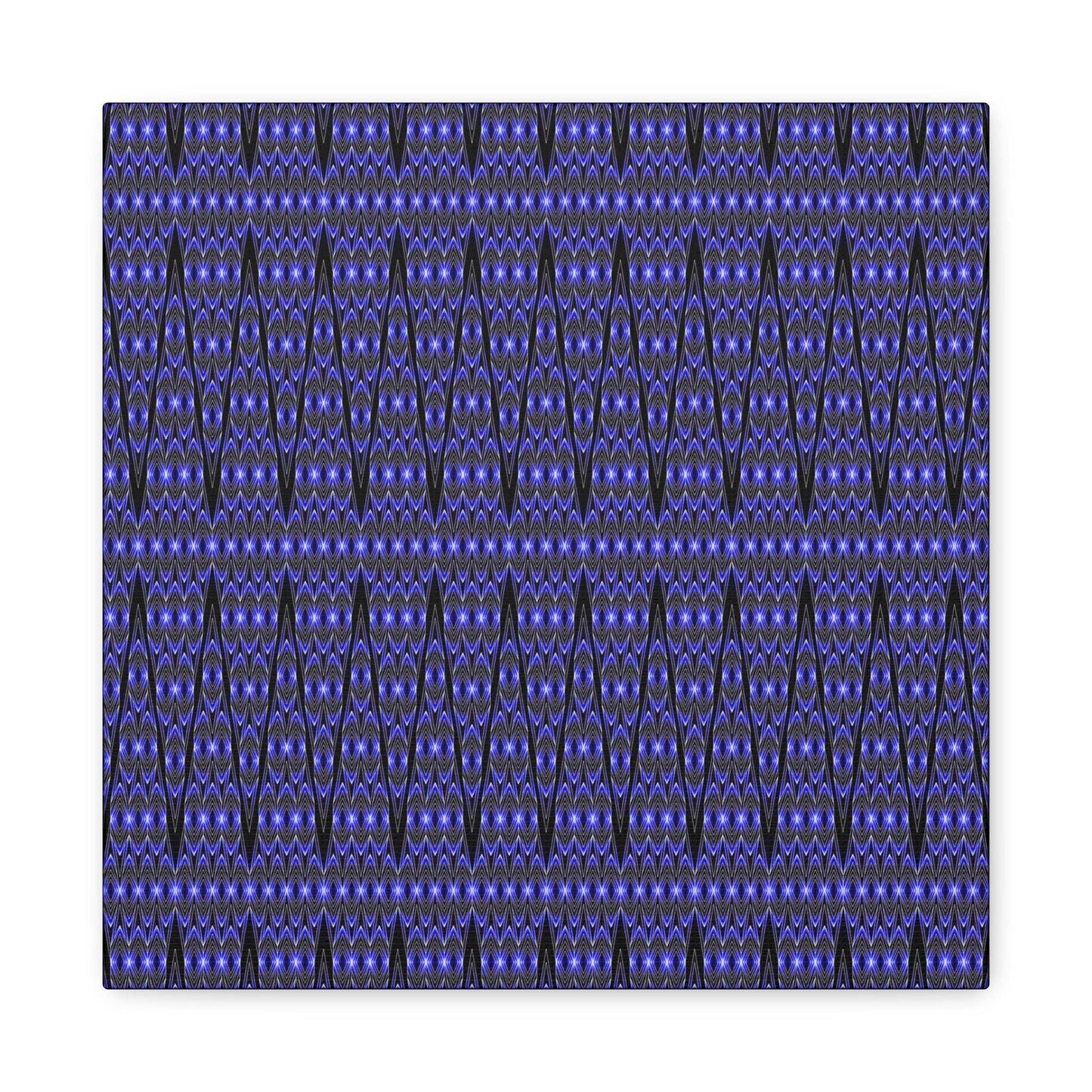 Blue Geometric Pattern Matte Canvas Print — Stretched Wall Art