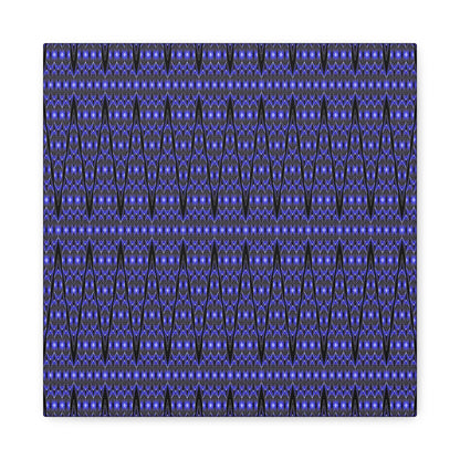 Blue Geometric Pattern Matte Canvas Print — Stretched Wall Art