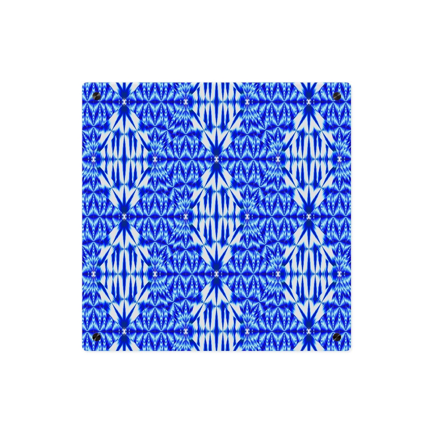 Blue Shibori Pattern Acrylic Wall Art Panel