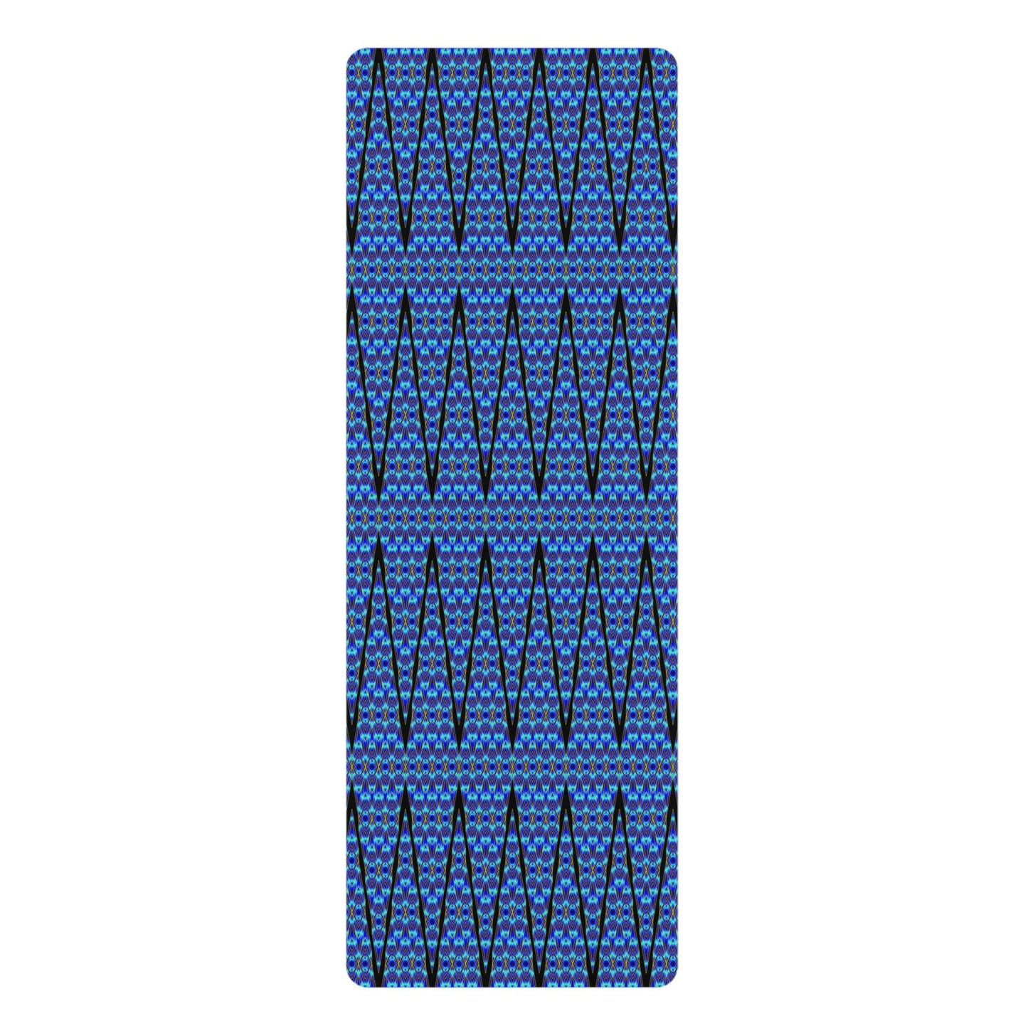 Blue Geometric Rubber Yoga Mat