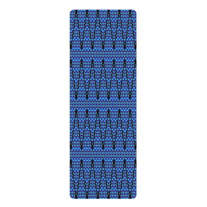 Blue Geometric Rubber Yoga Mat