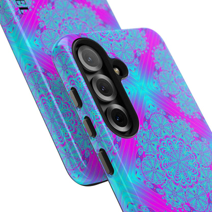 Personalized Tough Phone Case — Blue & Purple Mandala Design (Custom Name)