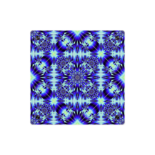 Blue Kaleidoscope Acrylic Wall Art Panel – Geometric Starburst Home Decor