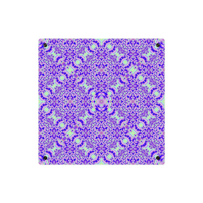 Psychedelic Kaleidoscope Acrylic Wall Art Panel — Vibrant Purple & Neon Green Geometric Decor