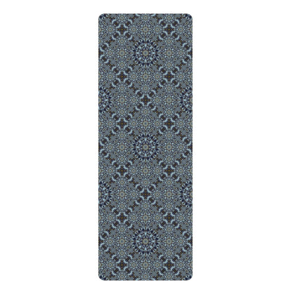 Blue Mosaic Mandala Rubber Yoga Mat — Non-Slip Eco Exercise Mat