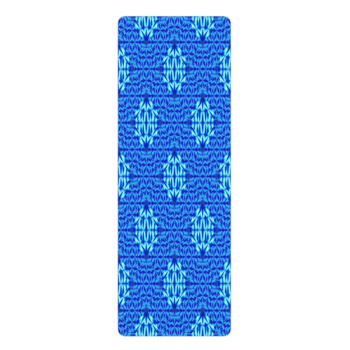 Blue Tribal Pattern Rubber Yoga Mat — Non-Slip Eco-Friendly Mat