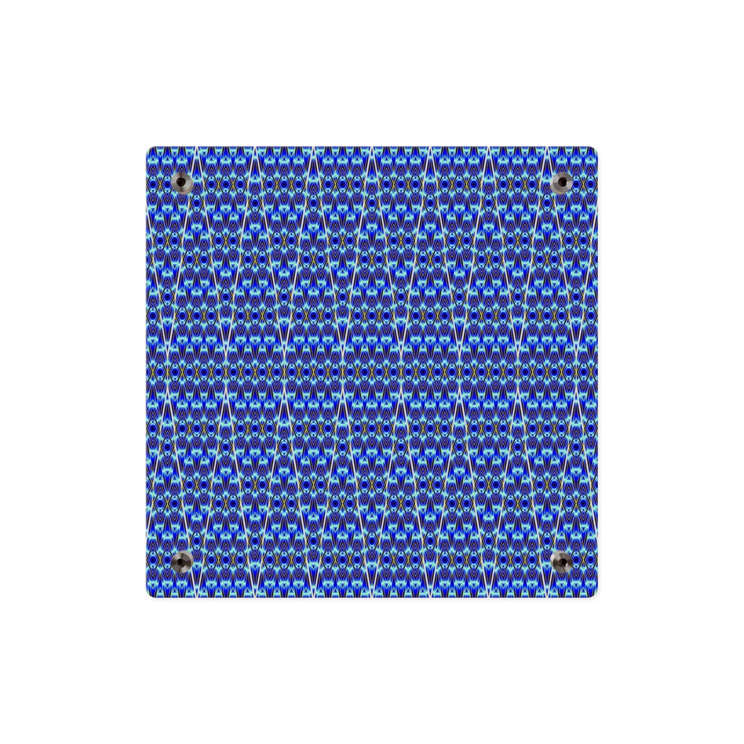 Blue Geometric Acrylic Wall Panel - Modern Abstract Pattern Art
