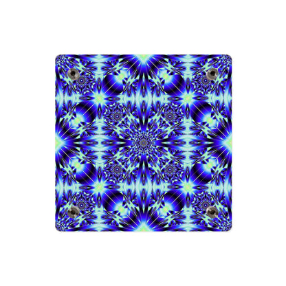Blue Kaleidoscope Acrylic Wall Art Panel – Geometric Starburst Home Decor