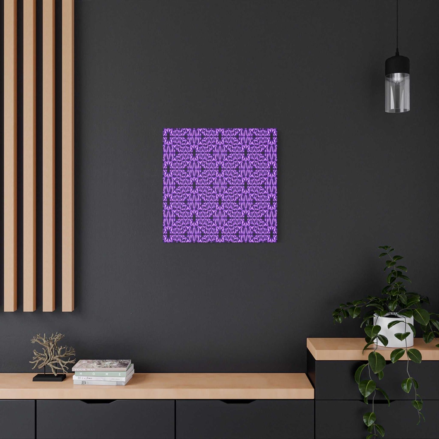 Purple Geometric Pattern Matte Canvas