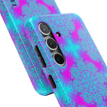 Personalized Tough Phone Case — Blue & Purple Mandala Design (Custom Name)