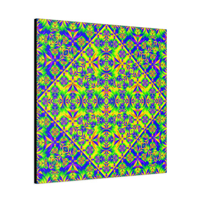 Psychedelic Kaleidoscope Matte Canvas Art — Vibrant Geometric Wall Decor