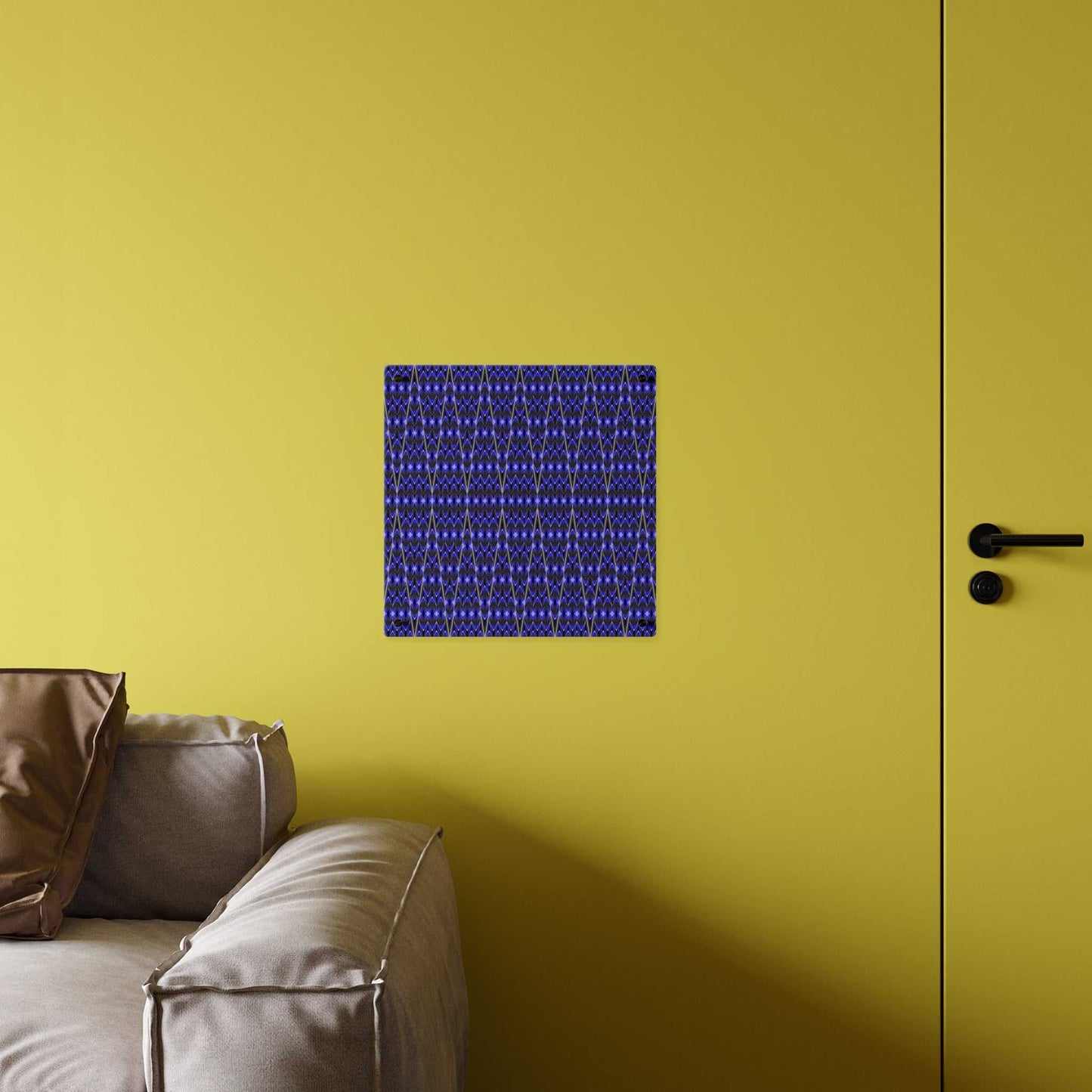 Blue Geometric Acrylic Wall Art Panel — Modern Abstract Pattern
