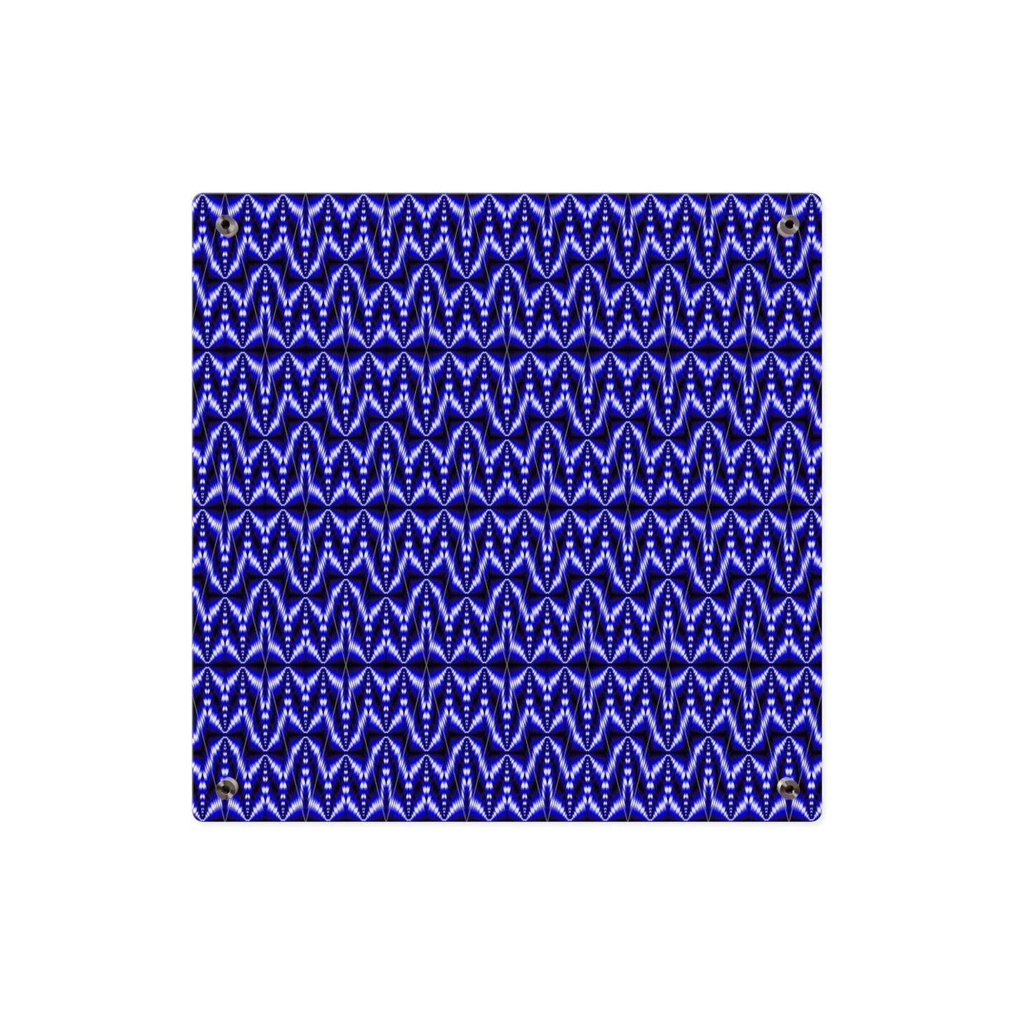 Blue Geometric Pattern Acrylic Wall Art Panel
