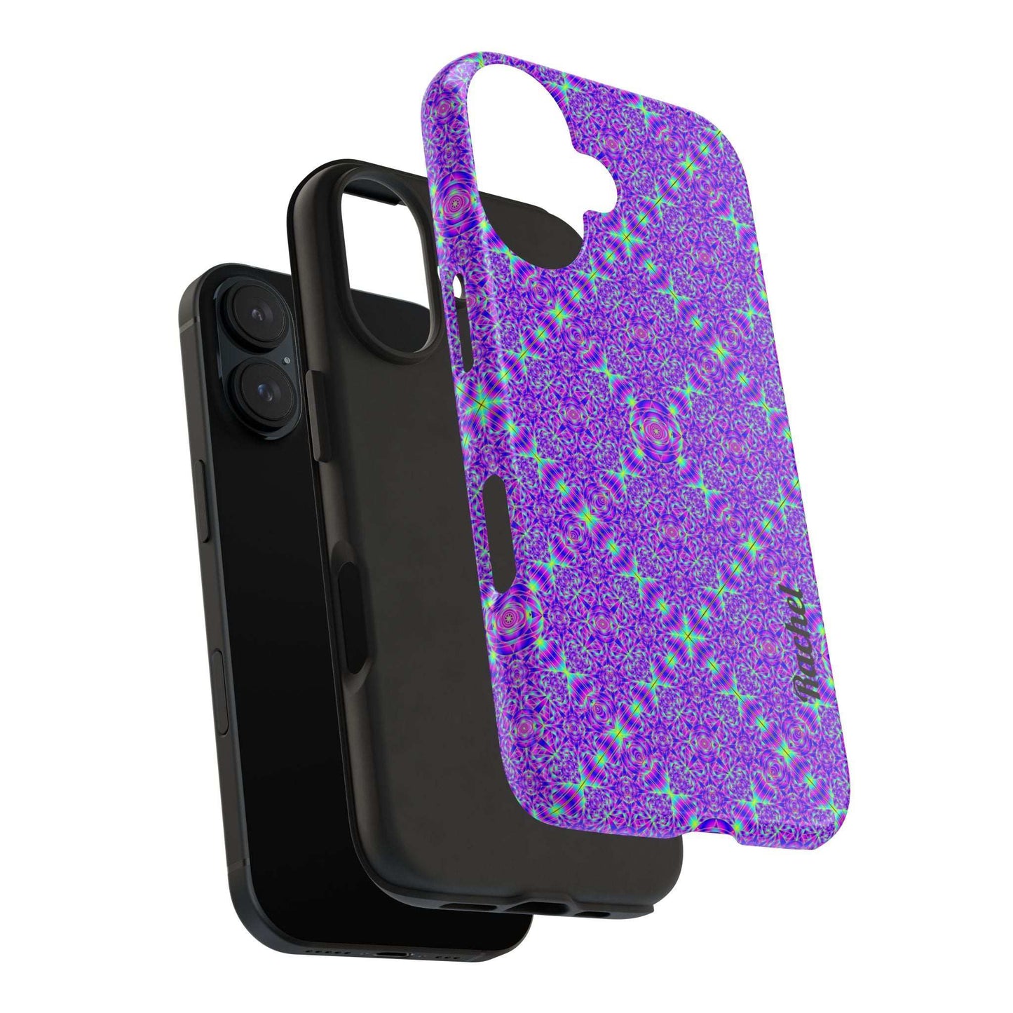 Purple Kaleidoscope Tough Phone Case — Protective iPhone Cover with Vibrant Geometric Pattern