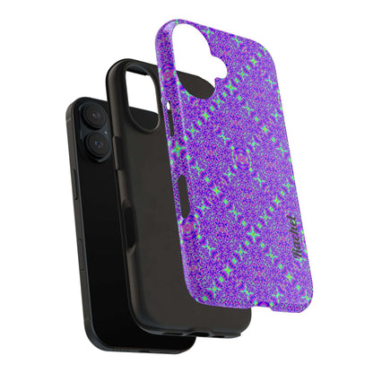 Purple Kaleidoscope Tough Phone Case — Protective iPhone Cover with Vibrant Geometric Pattern