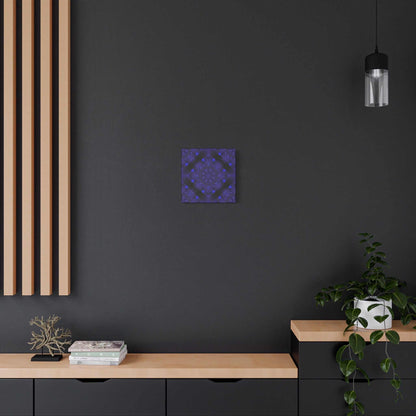 Galactic Mandala Matte Canvas Wall Art — Deep Purple Geometric Stretched Canvas