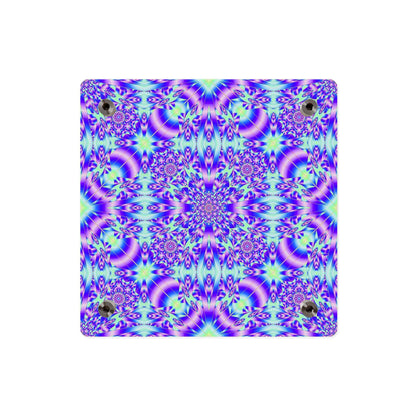 Psychedelic Kaleidoscope Acrylic Wall Art Panel — Vivid Blue & Purple Mandala