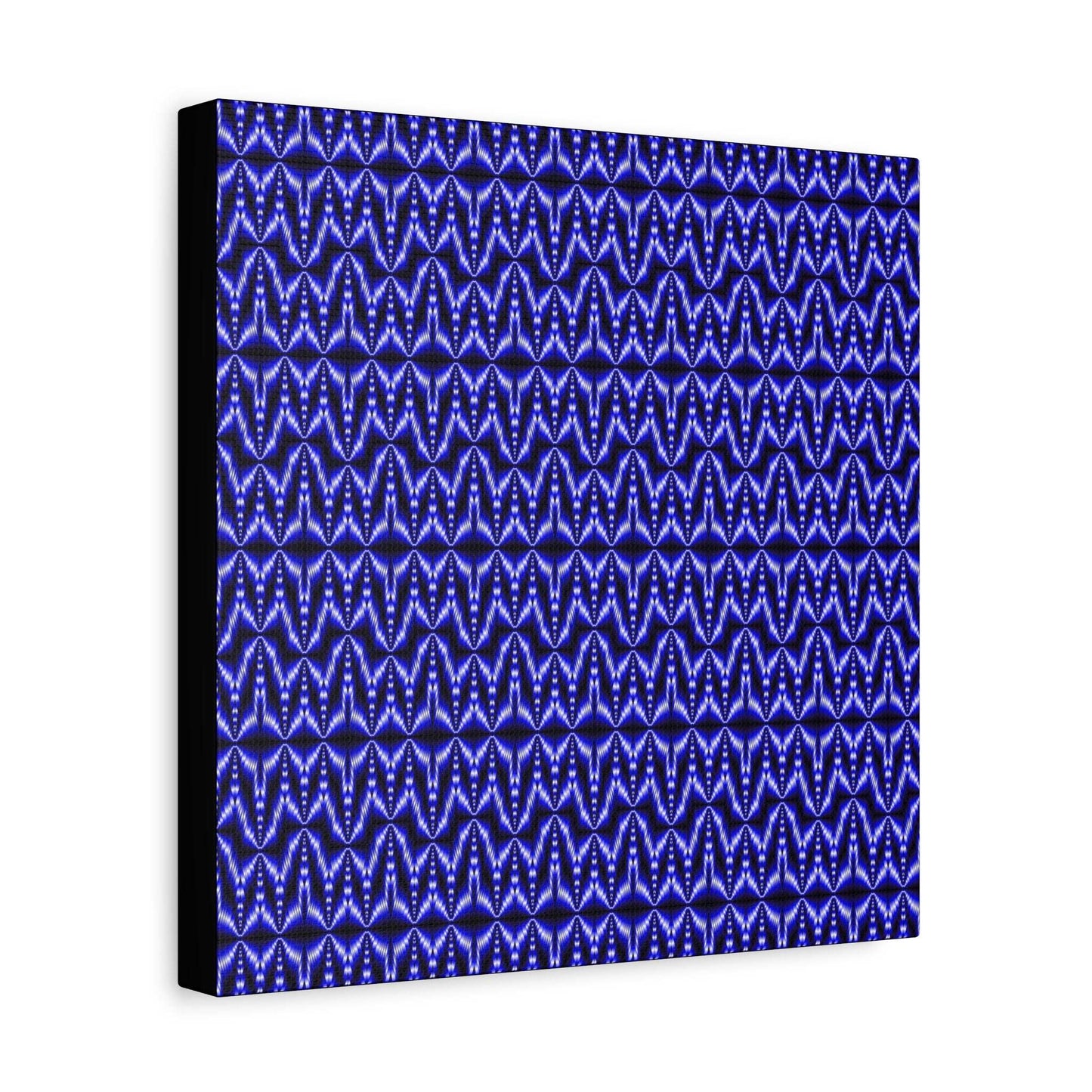 Blue Geometric Pattern Matte Canvas Wall Art — Modern Abstract Stretched Canvas