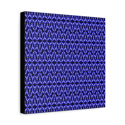 Blue Geometric Pattern Matte Canvas Wall Art — Modern Abstract Stretched Canvas