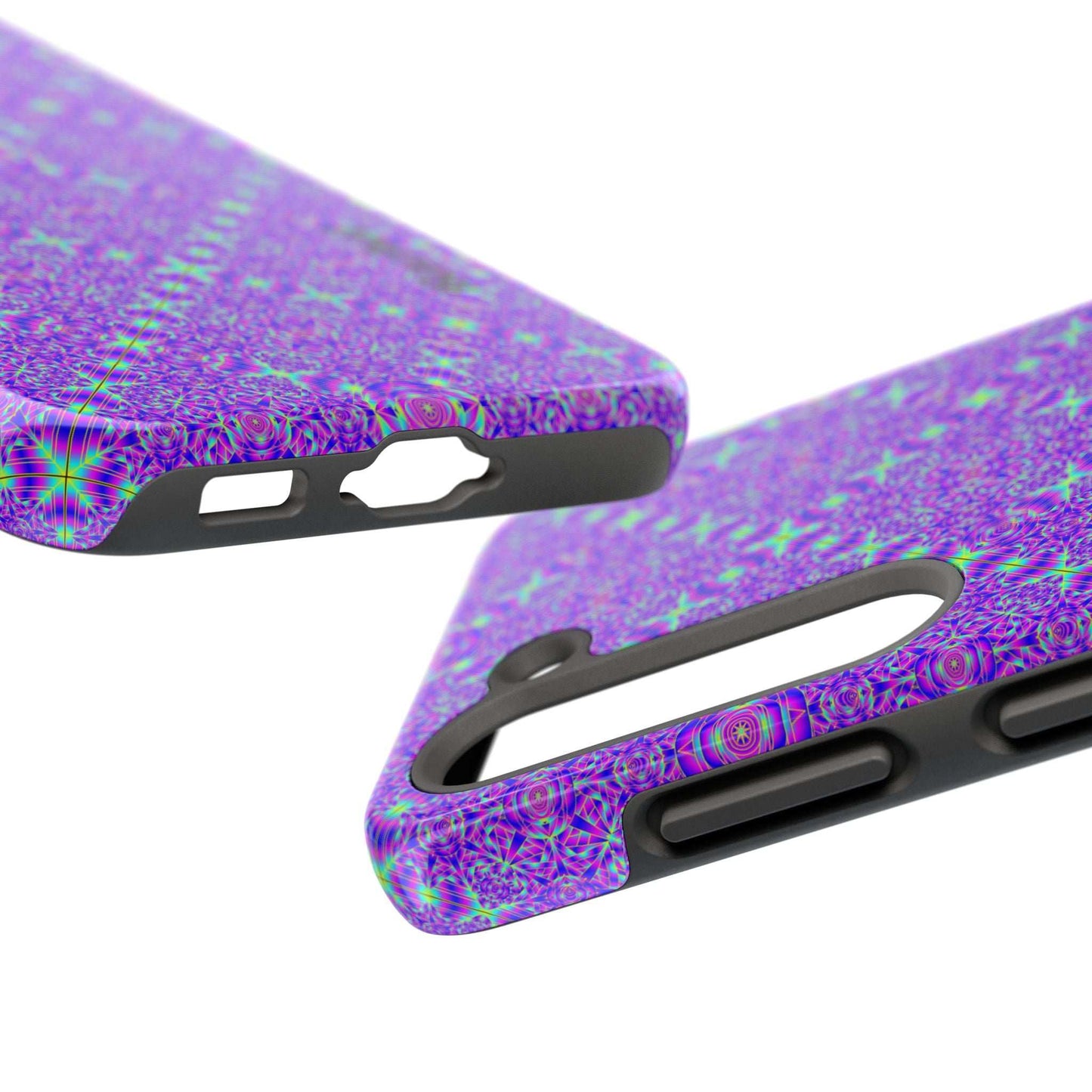 Purple Kaleidoscope Tough Phone Case — Protective iPhone Cover with Vibrant Geometric Pattern