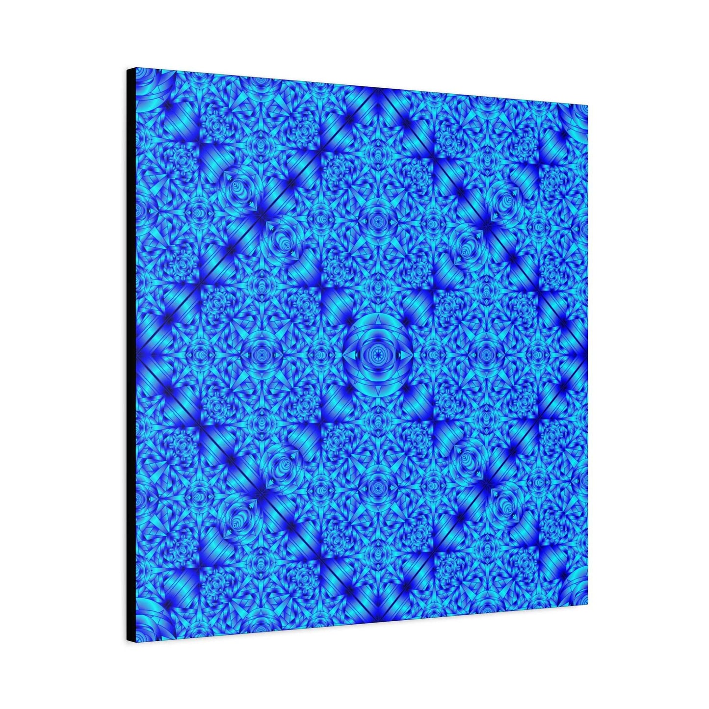 Blue Kaleidoscope Canvas Print — Geometric Abstract Wall Art