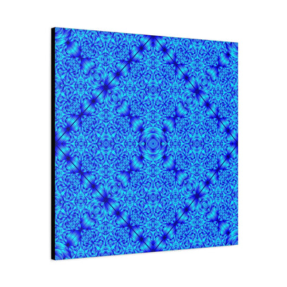 Blue Kaleidoscope Canvas Print — Geometric Abstract Wall Art
