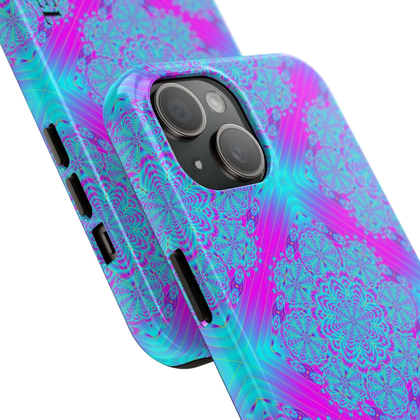 Personalized Tough Phone Case — Blue & Purple Mandala Design (Custom Name)