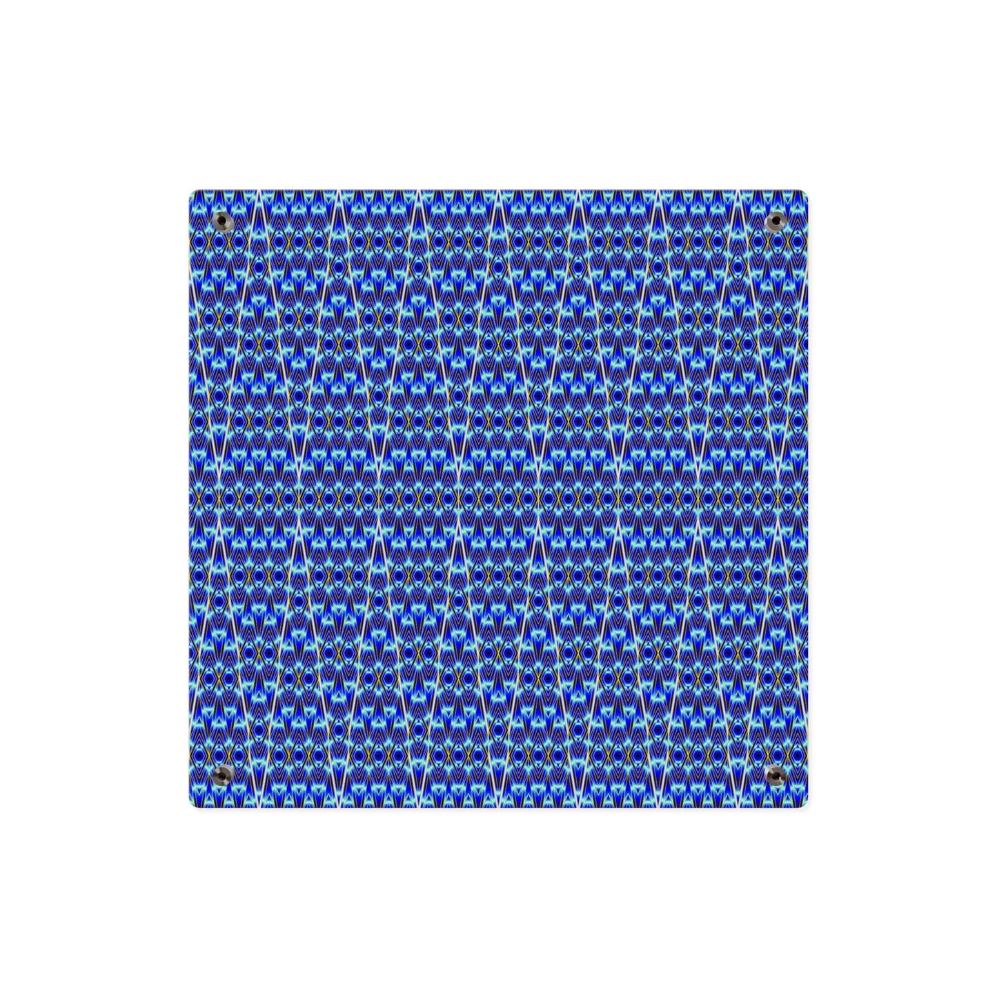 Blue Geometric Acrylic Wall Panel - Modern Abstract Pattern Art