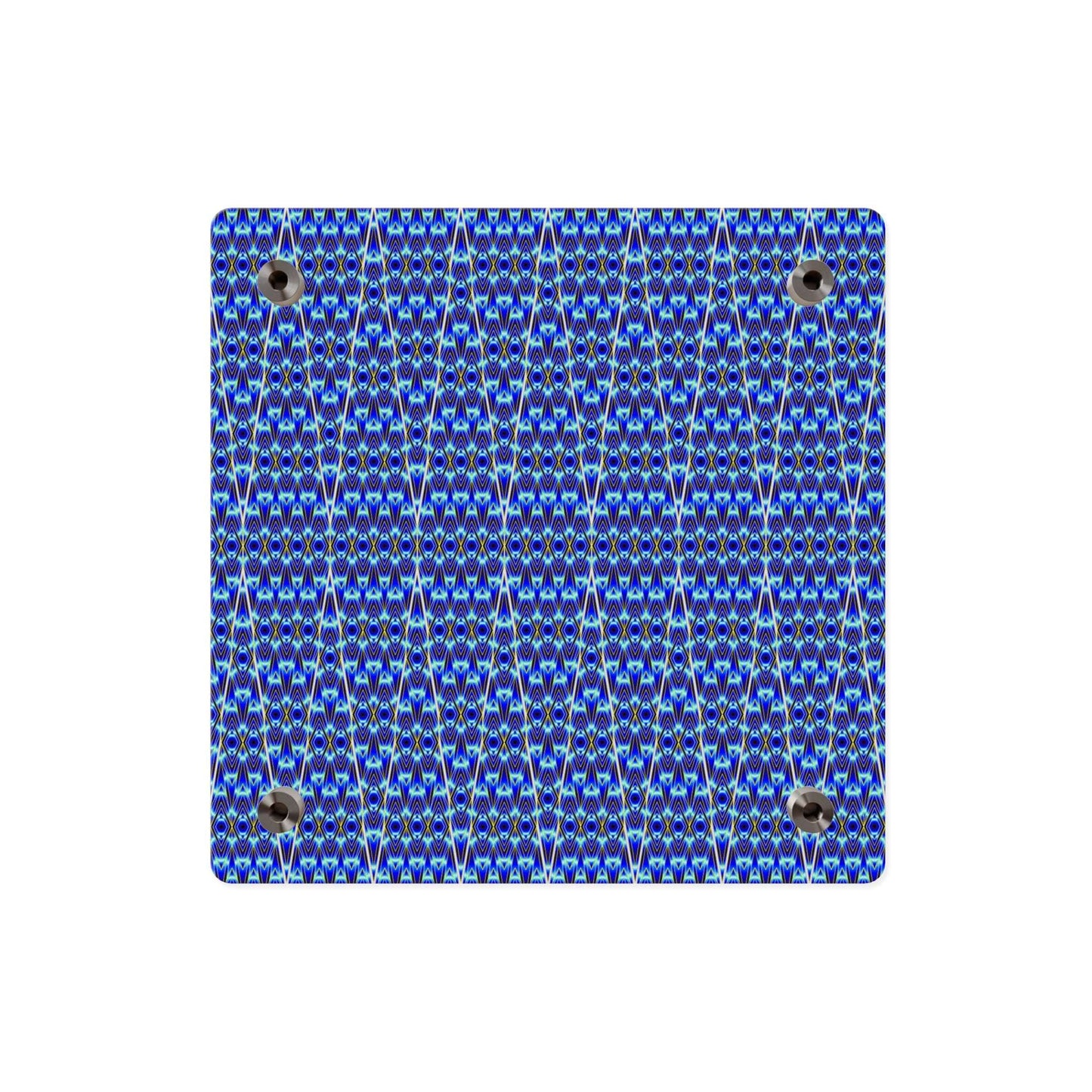 Blue Geometric Acrylic Wall Panel - Modern Abstract Pattern Art
