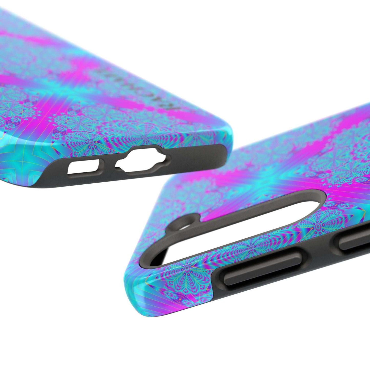 Personalized Tough Phone Case — Blue & Purple Mandala Design (Custom Name)