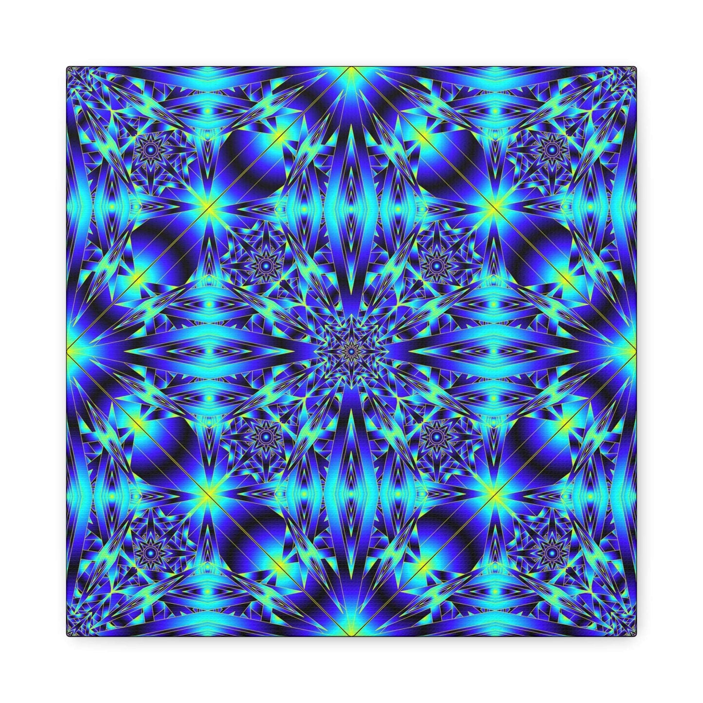 Blue Kaleidoscope Matte Canvas Wall Art — Stretched 1.25"