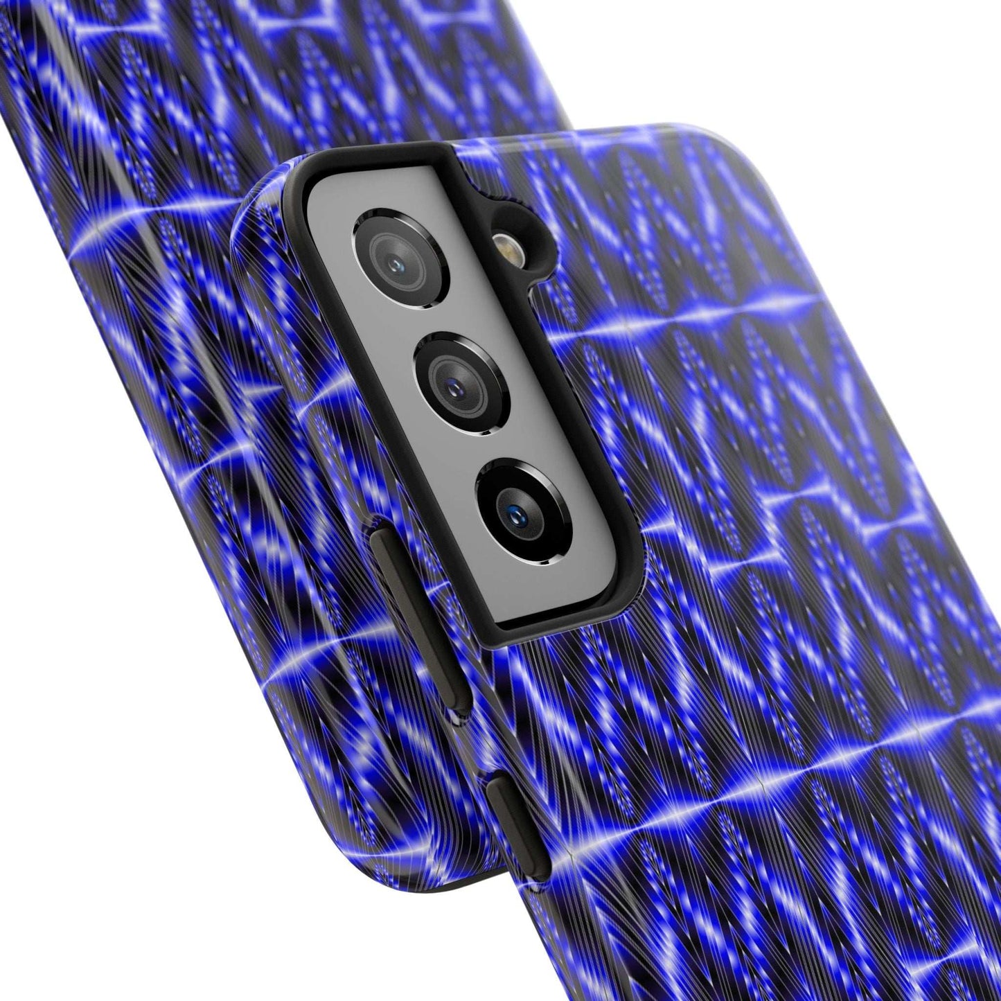 Tough Phone Case — Electric Blue Geometric Pattern (Your name)